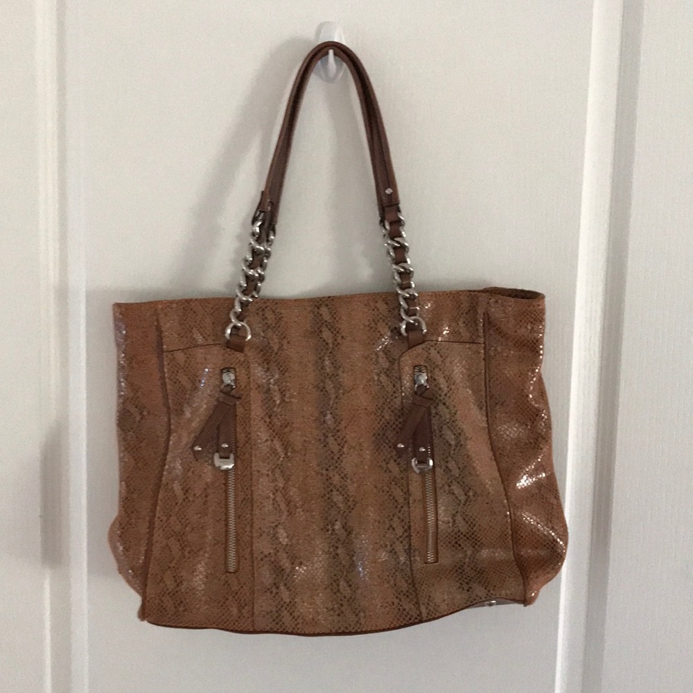 B Makowsly Snake Embossed Leather Bag